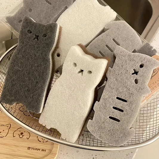 Cat-Shaped Dishwashing Sponges - Set of Four