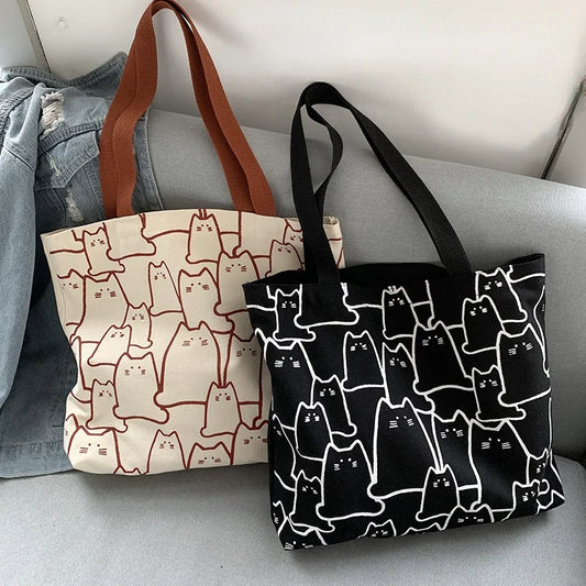 Canvas Cat Tote